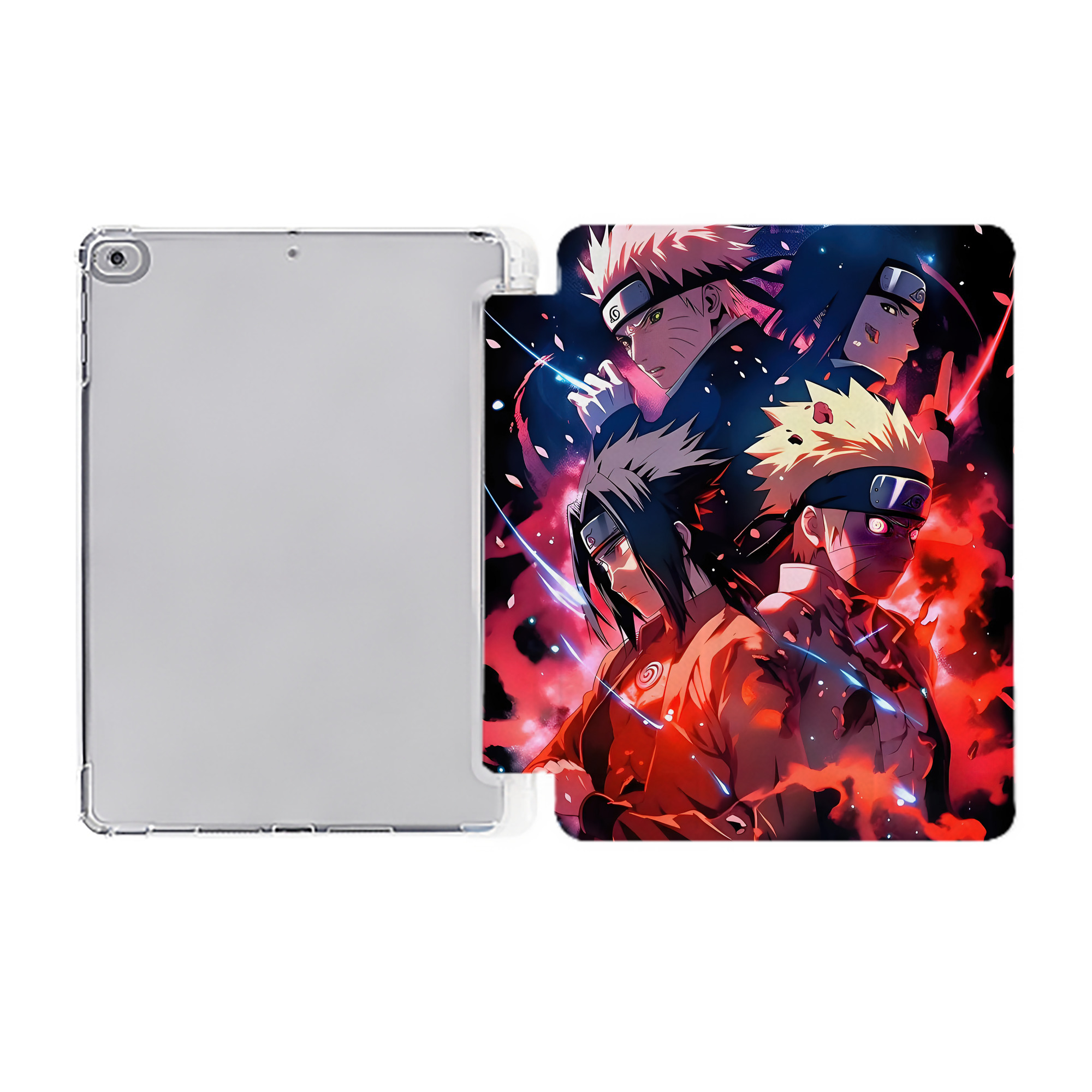 （画像用） NARUTO -ナルト- NARUTO -ナルト- 疾風伝 IPad ケース ペン収納付き 三つ折りスタンド PUレザー×シリコン 対応機種9.5/10.5/10.9インチ